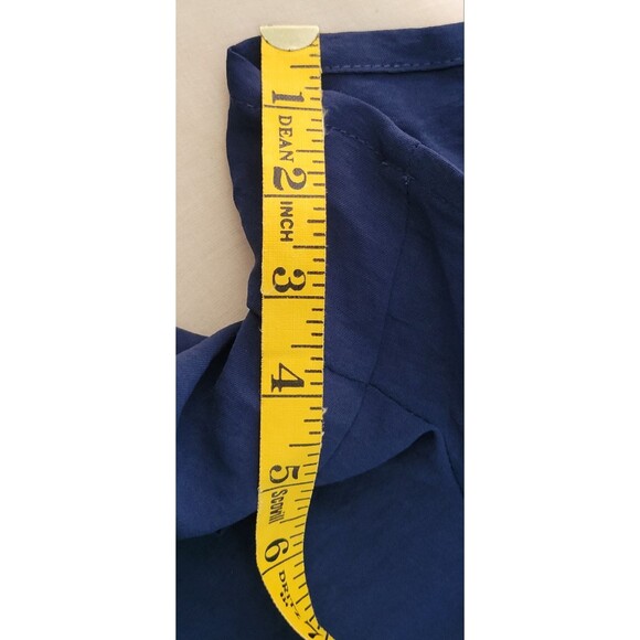 Long Sleeve Tie Knot Front V Neck Navy Blue Romper Sz L - Picture 6 of 8